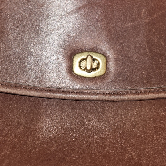 Coach Vintage Brn Leather Messenger Bag Briefcase Gold Hardware G9Z-5265, 15x11 - Picture 5 of 13